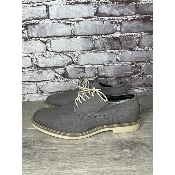 Public Opinion Gray Derby Oxfords Textured Fabric Casual Lace Up Shoes Men 9.5M - Picture 10 of 16